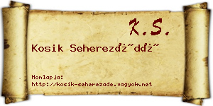 Kosik Seherezádé névjegykártya